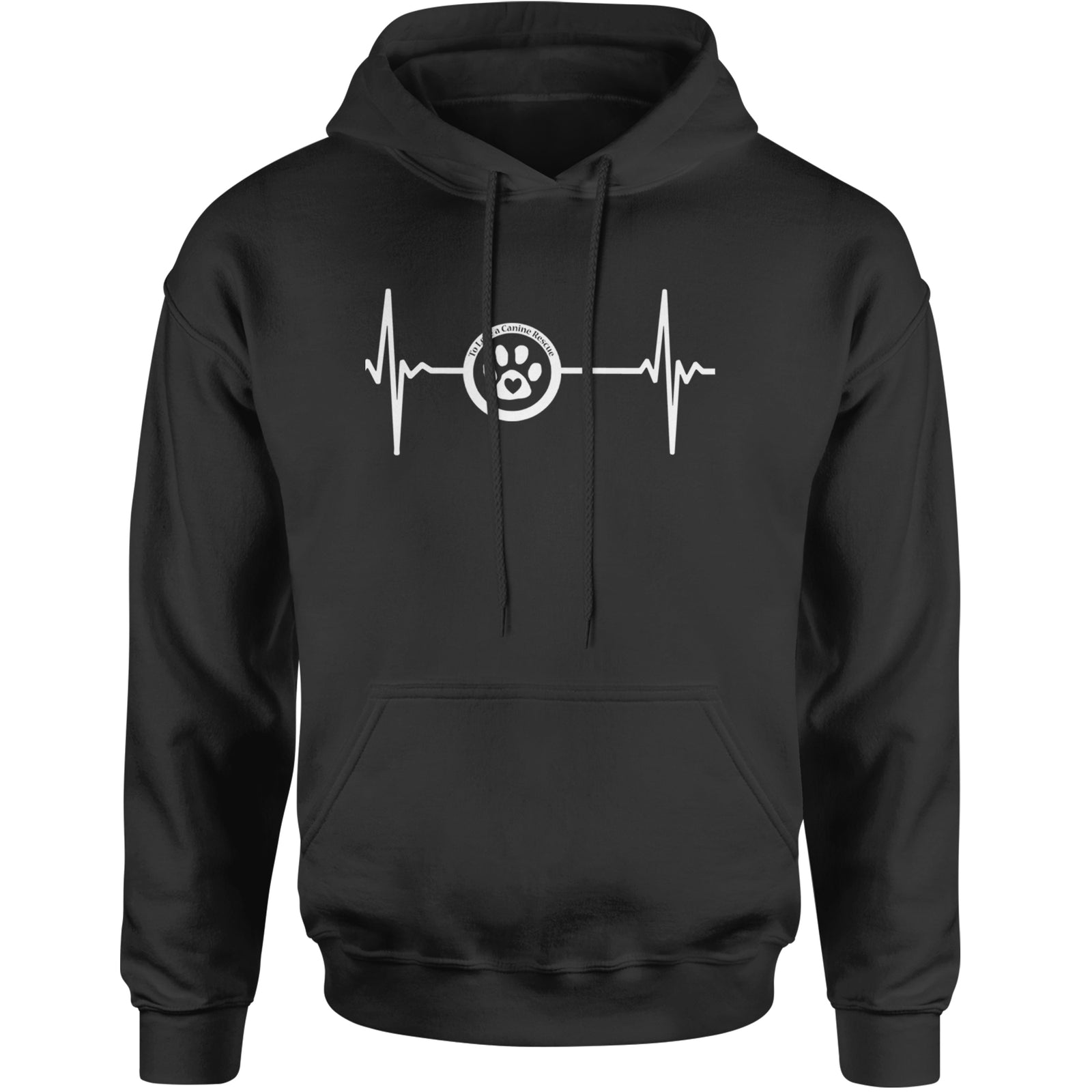 TLC Rescue Heartbeat Adult Hoodie Sweatshirt Black