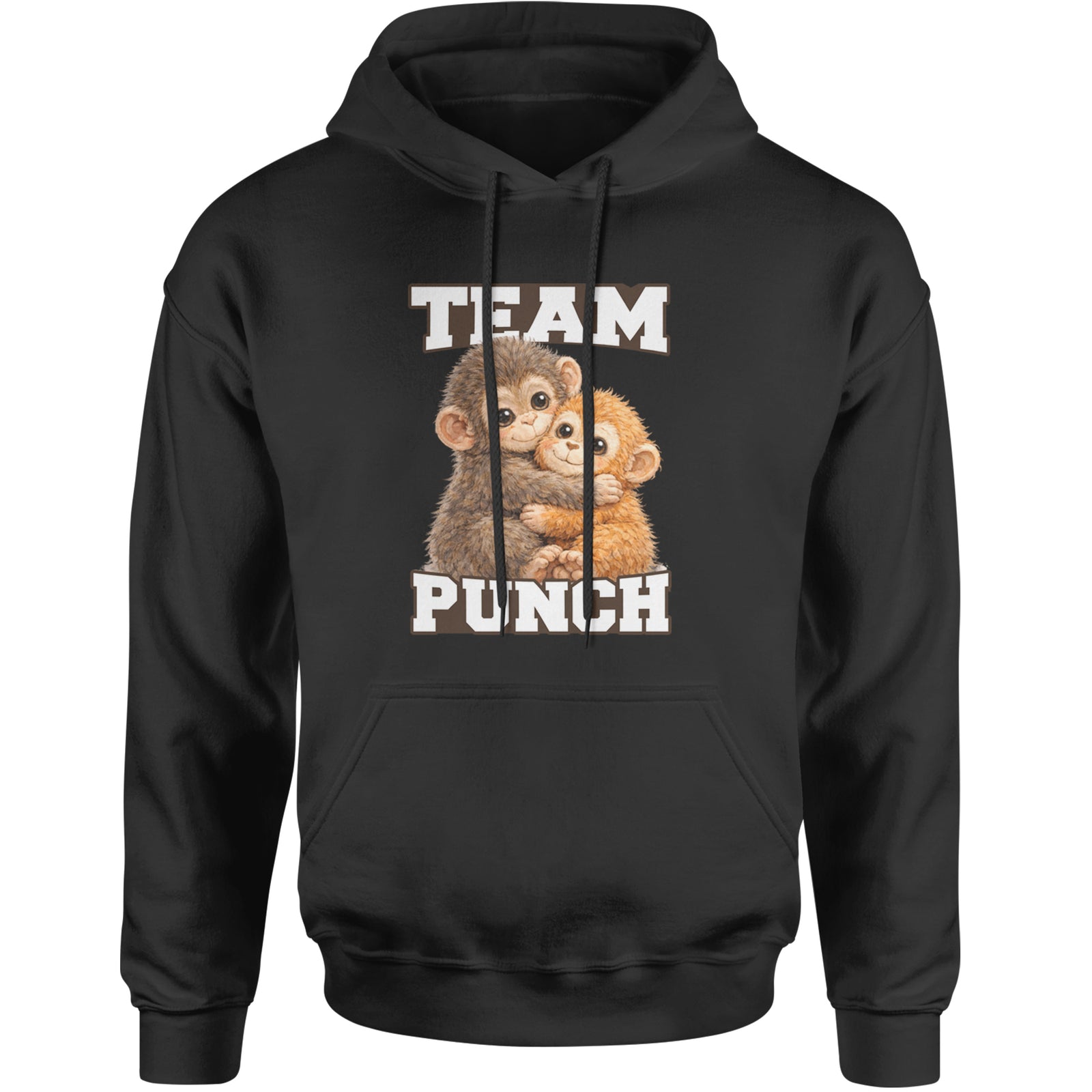 Team Punch Panchi-kun Monkey Adult Hoodie Sweatshirt Black