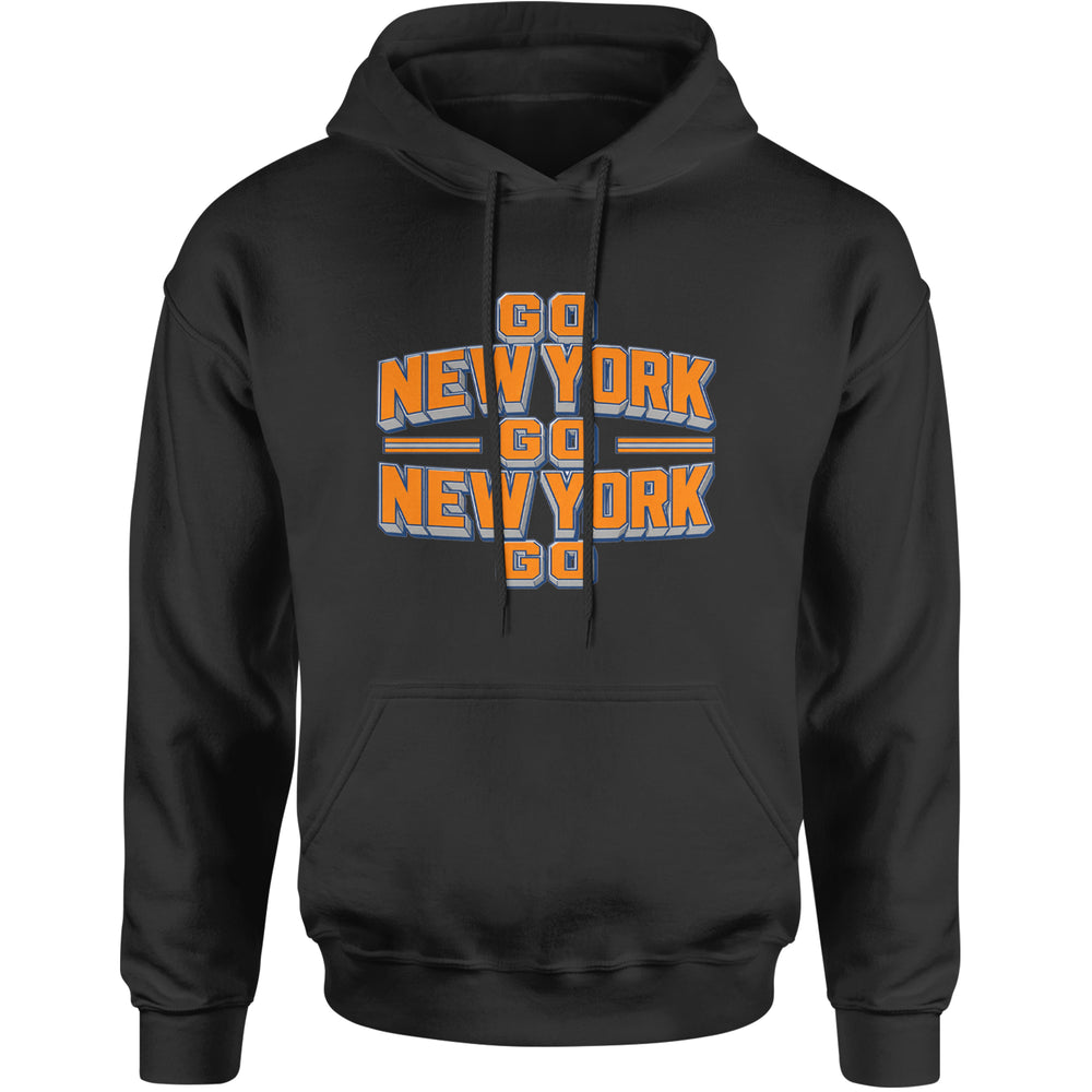 Go New York Go Basketball Adult Hoodie Sweatshirt Black