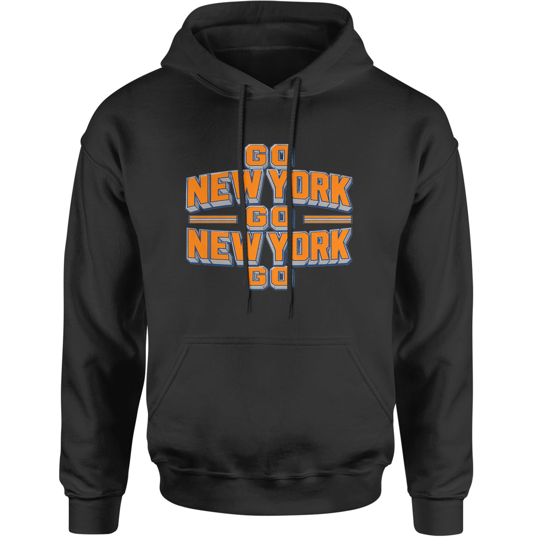 Go New York Go Basketball Adult Hoodie Sweatshirt Black