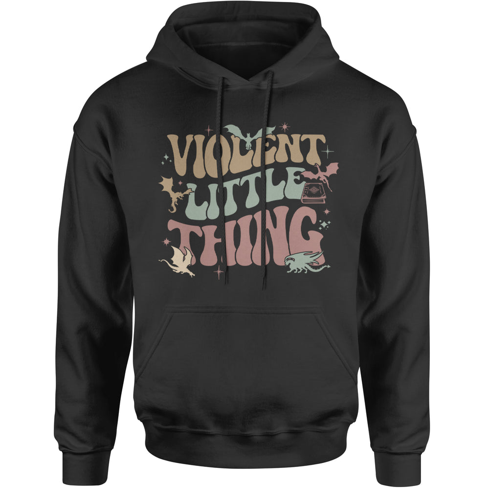Violent Little Thing Dragon graphic on Unisex Heavyweight Fleece Pullover Hoodie in Black