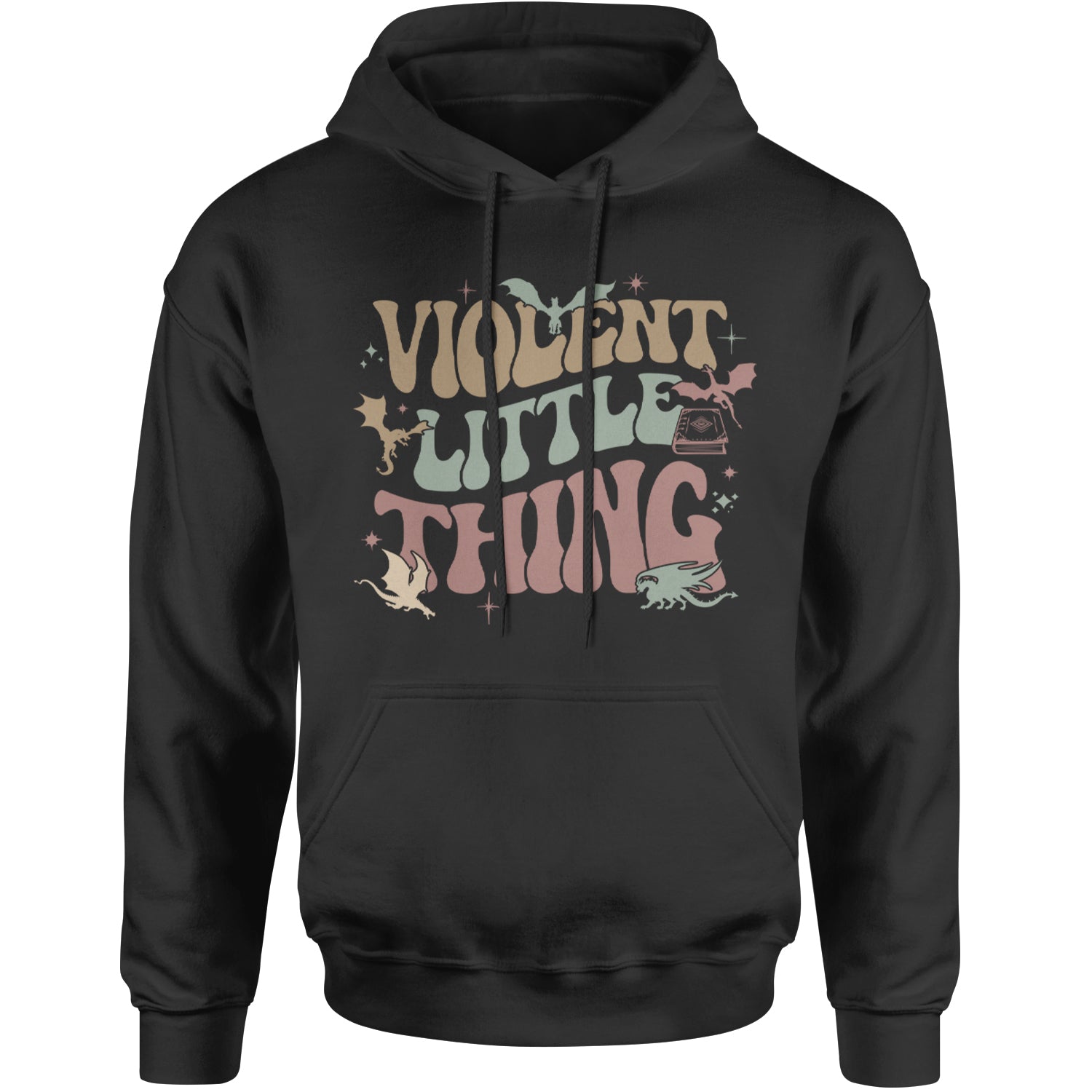 Violent Little Thing Dragon Adult Hoodie Sweatshirt White