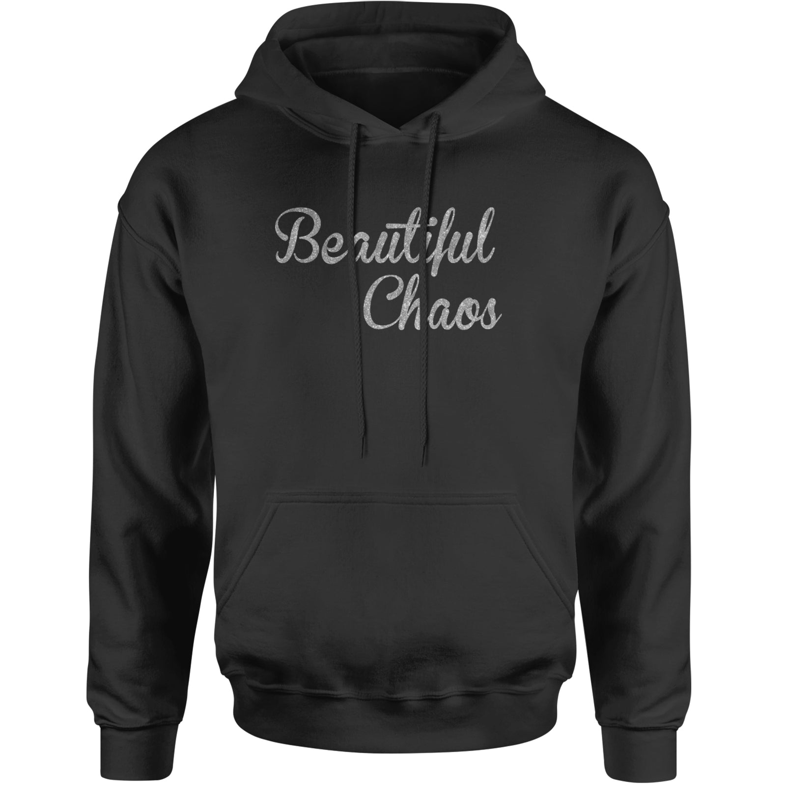 Beautiful Chaos Glitter Music Festival Adult Hoodie Sweatshirt Black