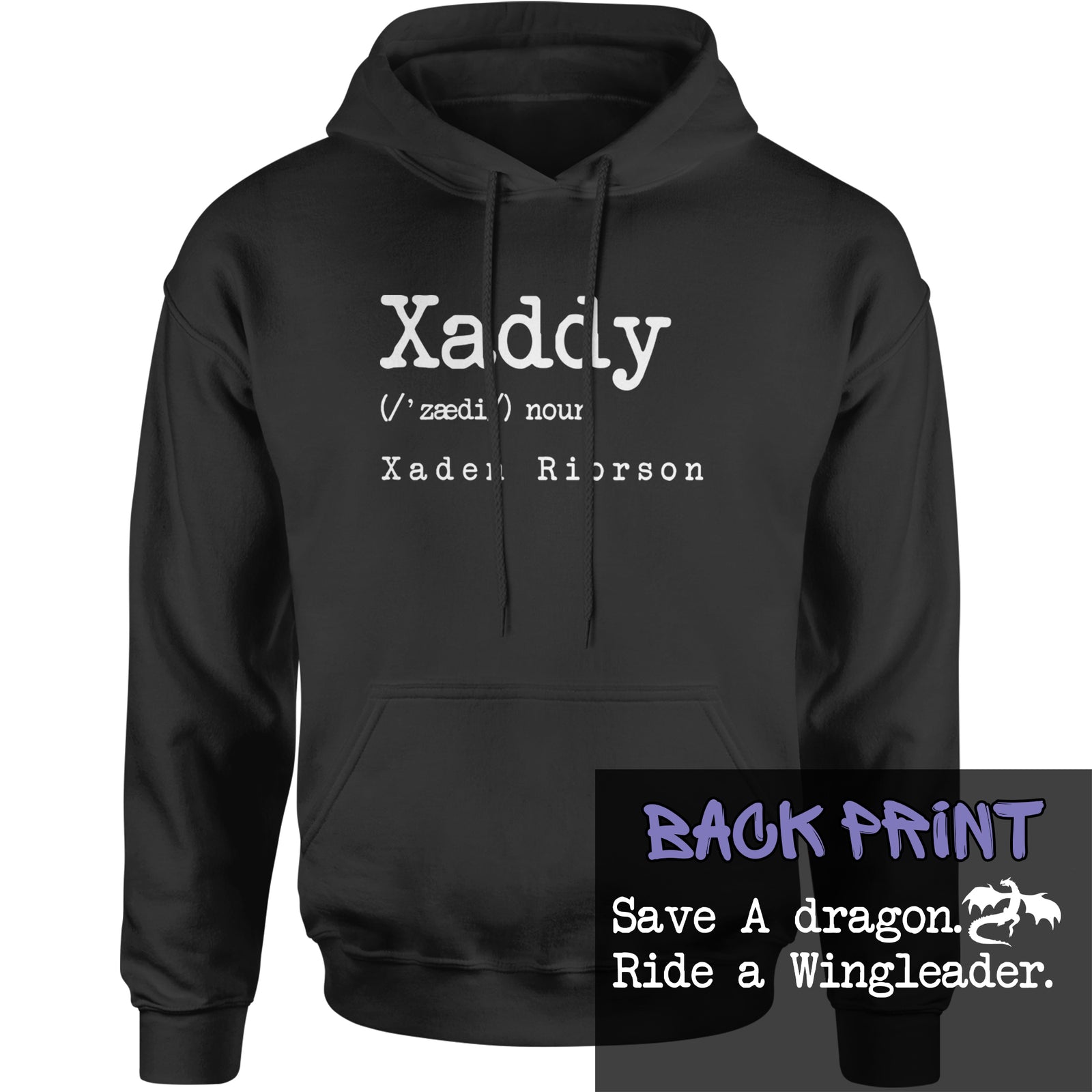 Xaddy Save A Dragon Ride A Wingleader Adult Hoodie Sweatshirt Black