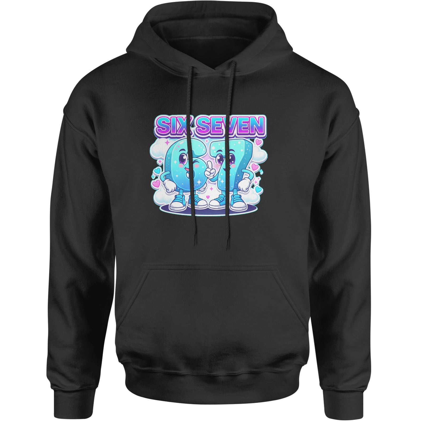 67 Six Seven Meme Kawaii Cloud Adult Hoodie Sweatshirt Black