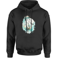Mrs. Herpburn Iconic Watercolors Adult Hoodie Sweatshirt Black