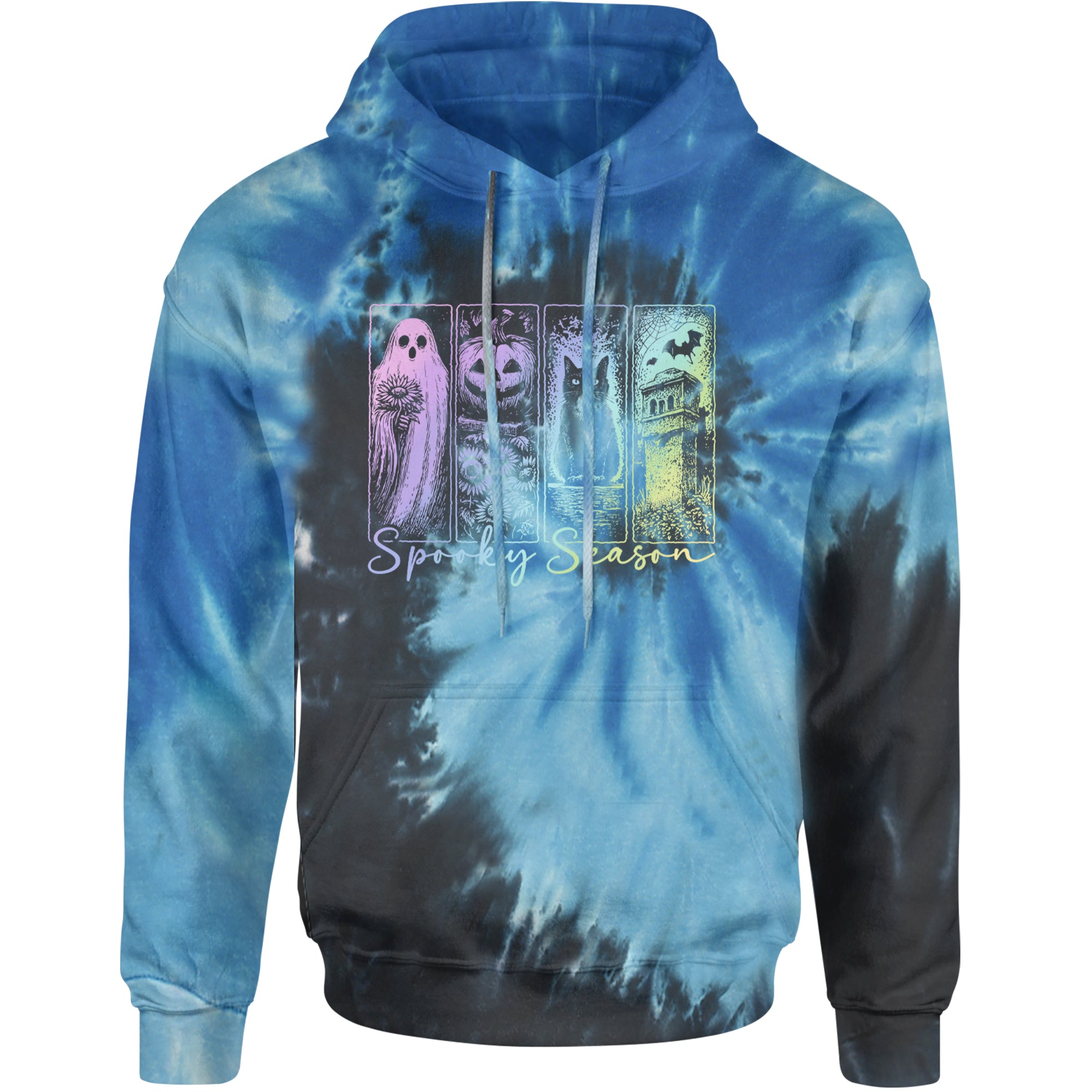 Spooky Season Cute Pastel Halloween Design Adult Hoodie Sweatshirt Blue Ocean