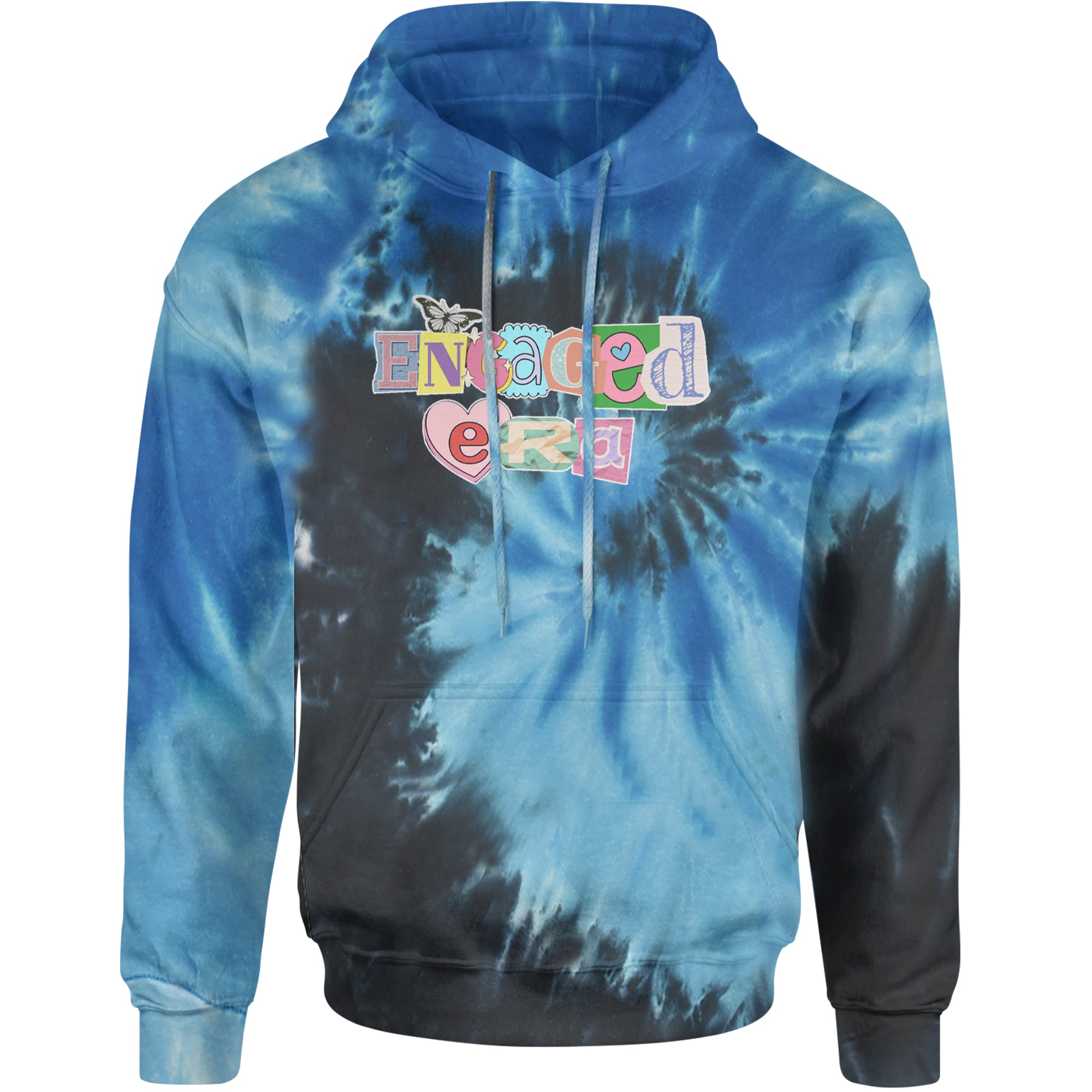 Engaged Era Aesthetic Retro Collage Design Adult Hoodie Sweatshirt Blue Ocean