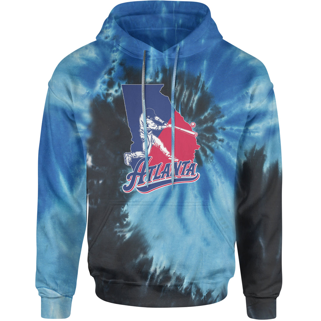 Atlanta Georgia Batter Up Adult Hoodie Sweatshirt Blue Ocean