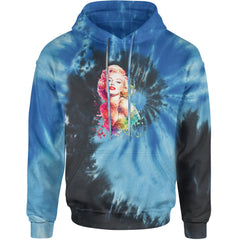 Mrs. Monroe Watercolors Bombshell Adult Hoodie Sweatshirt Blue Ocean