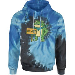 Sign Resist Meme Frog Protest Adult Hoodie Sweatshirt Blue Ocean