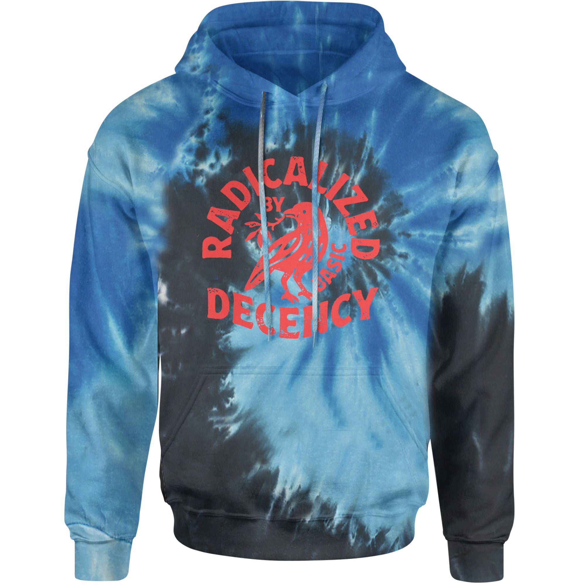 Radicalized by Basic Decency Dove Protest Statement Adult Hoodie Sweatshirt Blue Ocean