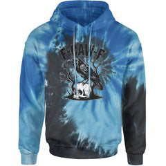 F-Caw-F Crow On Skull F-ck Off Gothic Adult Hoodie Sweatshirt Blue Ocean