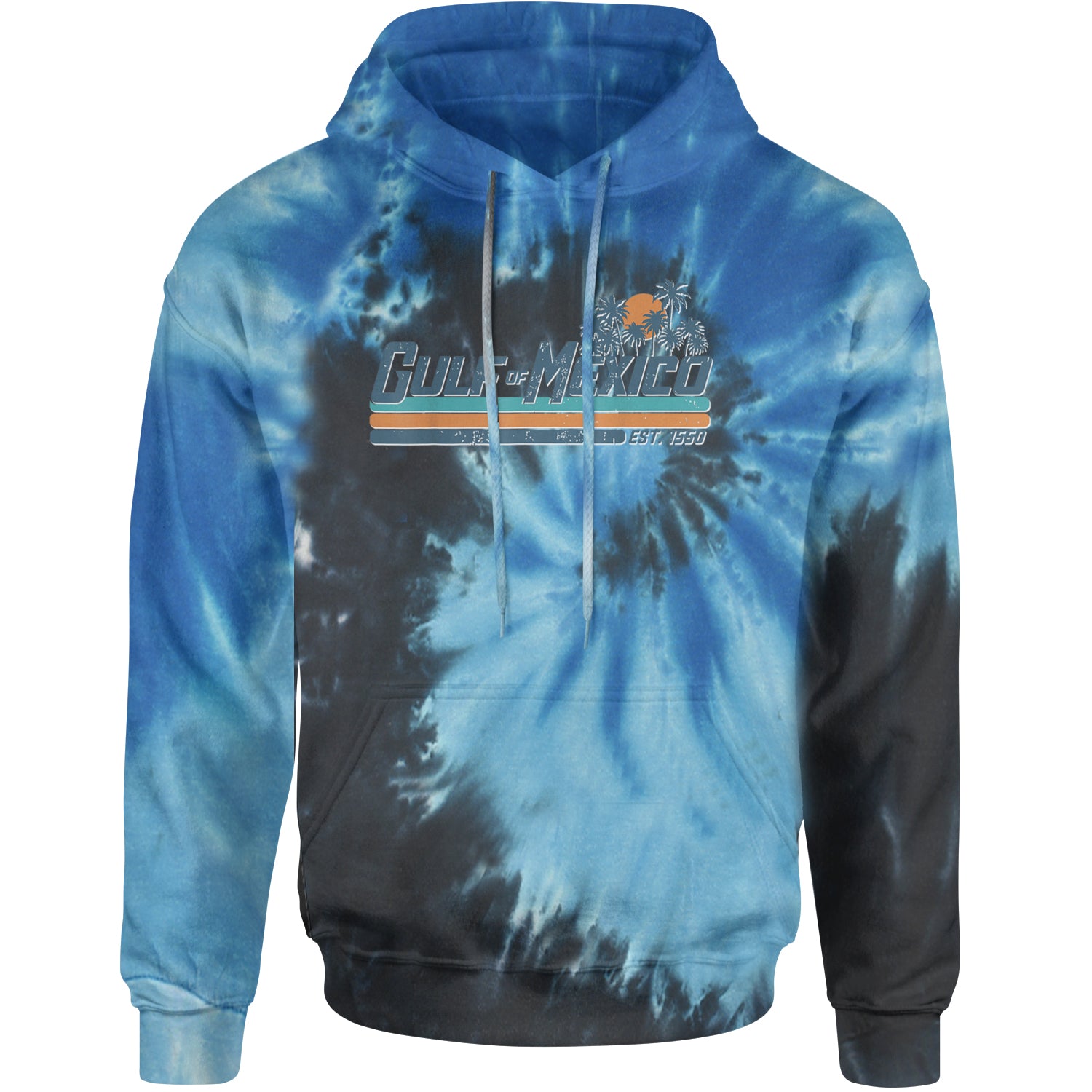 Gulf Of Mexico Established Year 1550 Adult Hoodie Sweatshirt Blue Ocean