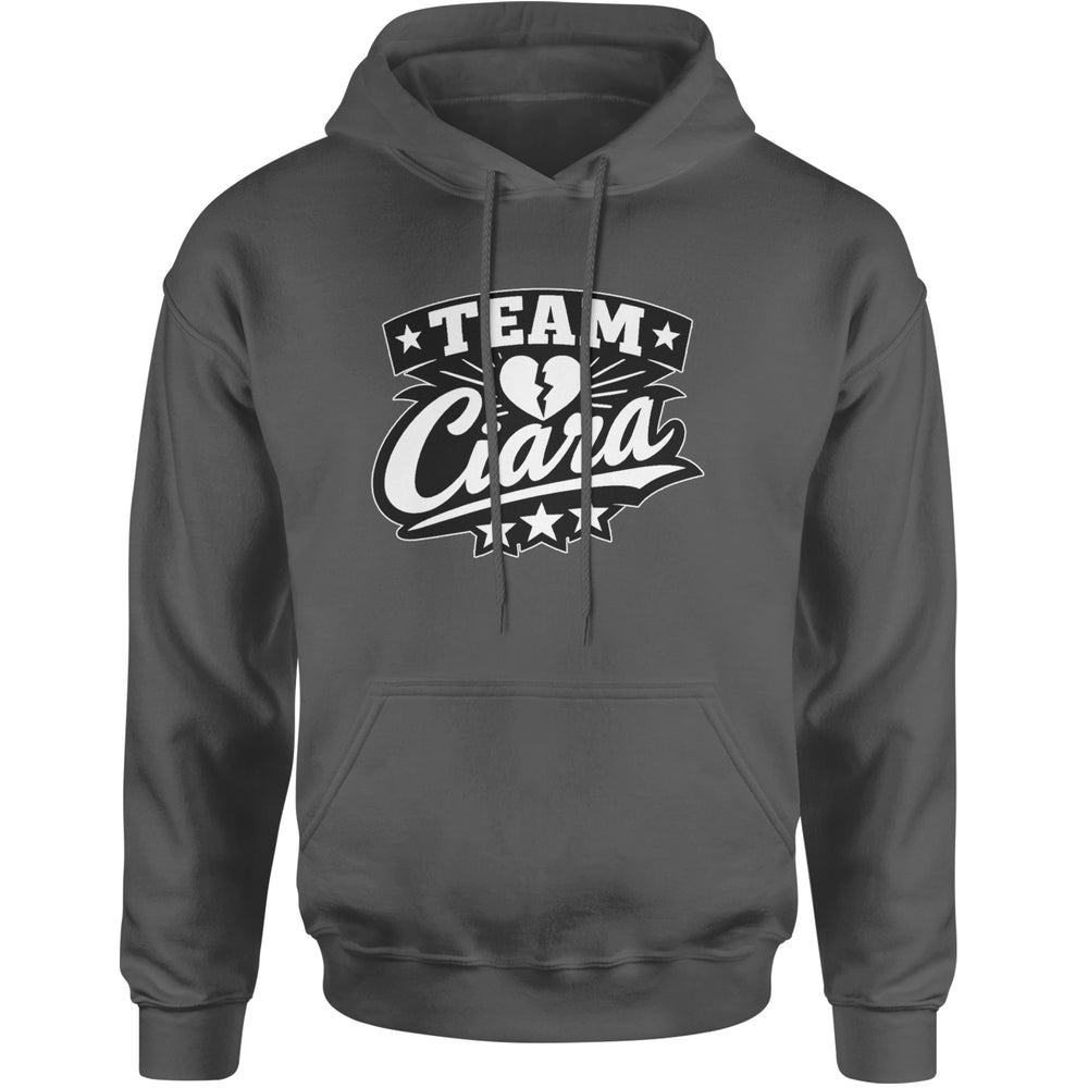 Team Ciara Scamanda Broken Heart Adult Hoodie Sweatshirt Charcoal Grey