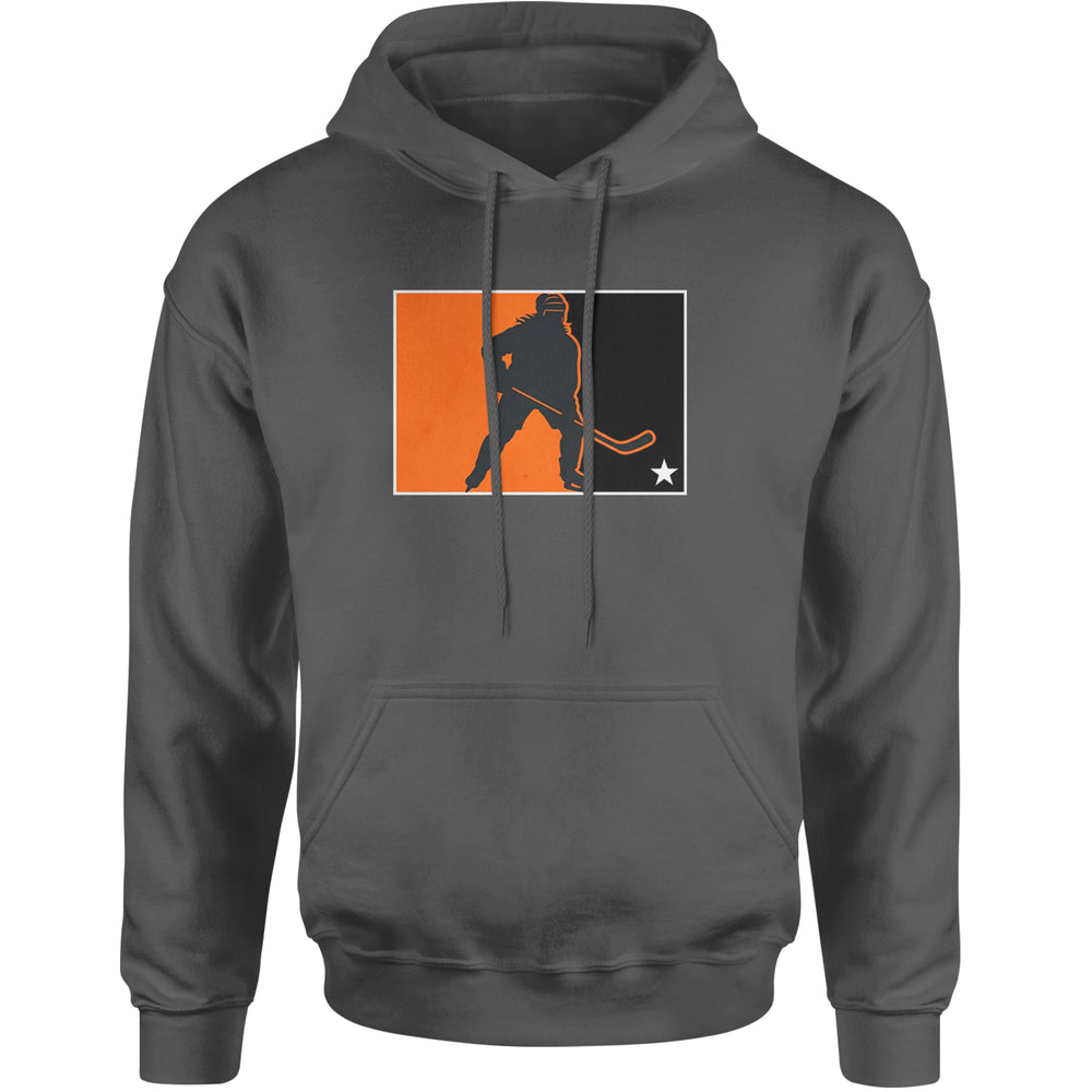 Hockey Enforcer Retro Vintage Adult Hoodie Sweatshirt Charcoal Grey