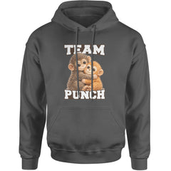 Team Punch Panchi-kun Monkey Adult Hoodie Sweatshirt Charcoal Grey