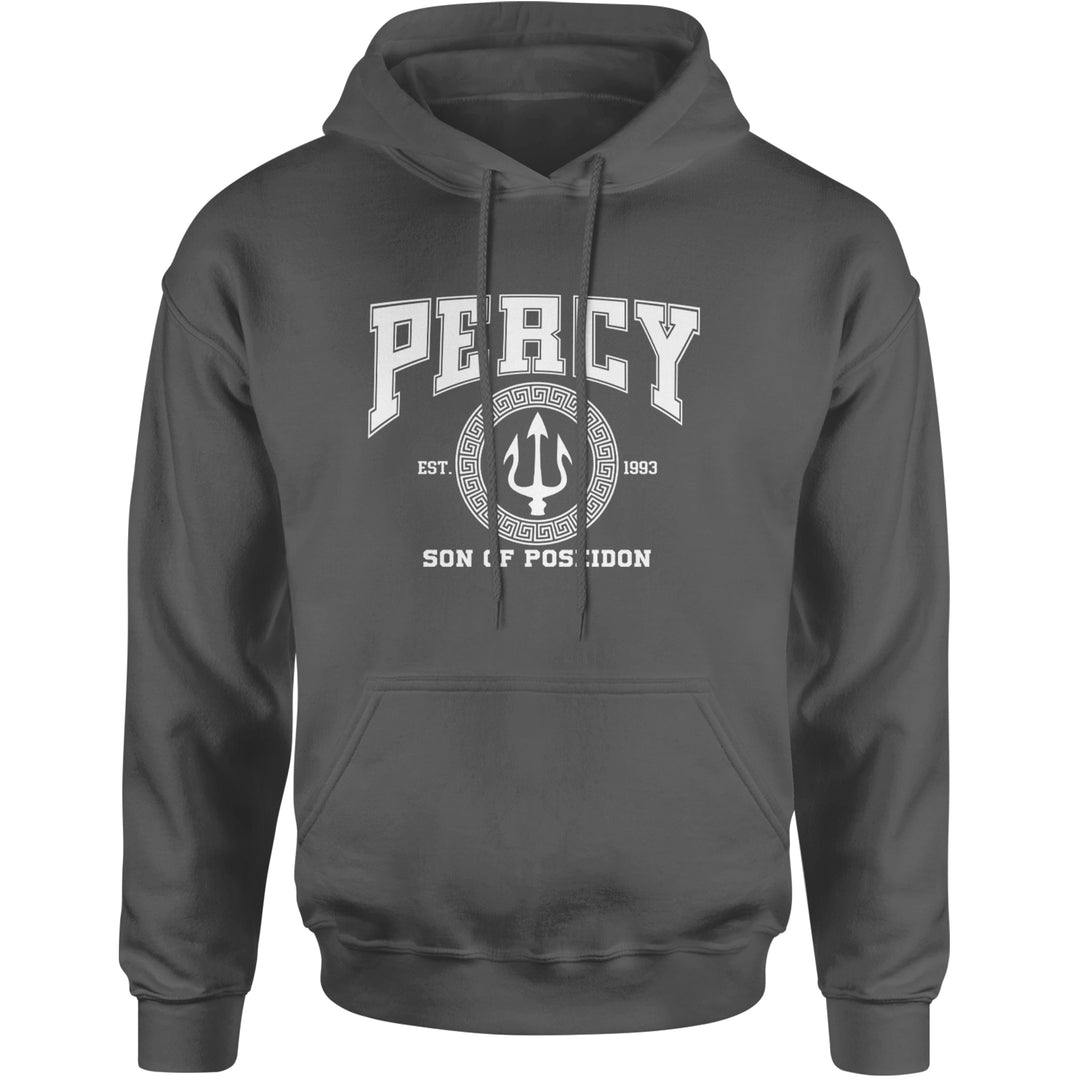 Percy Son Of Poseidon Sea God Adult Hoodie Sweatshirt Charcoal Grey