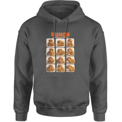 Punch Play Hard Love Harder Adult Hoodie Sweatshirt Charcoal Grey