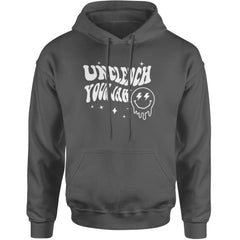 Unclench Your Jaw Festival Rave EDM Adult Hoodie Sweatshirt Charcoal Grey