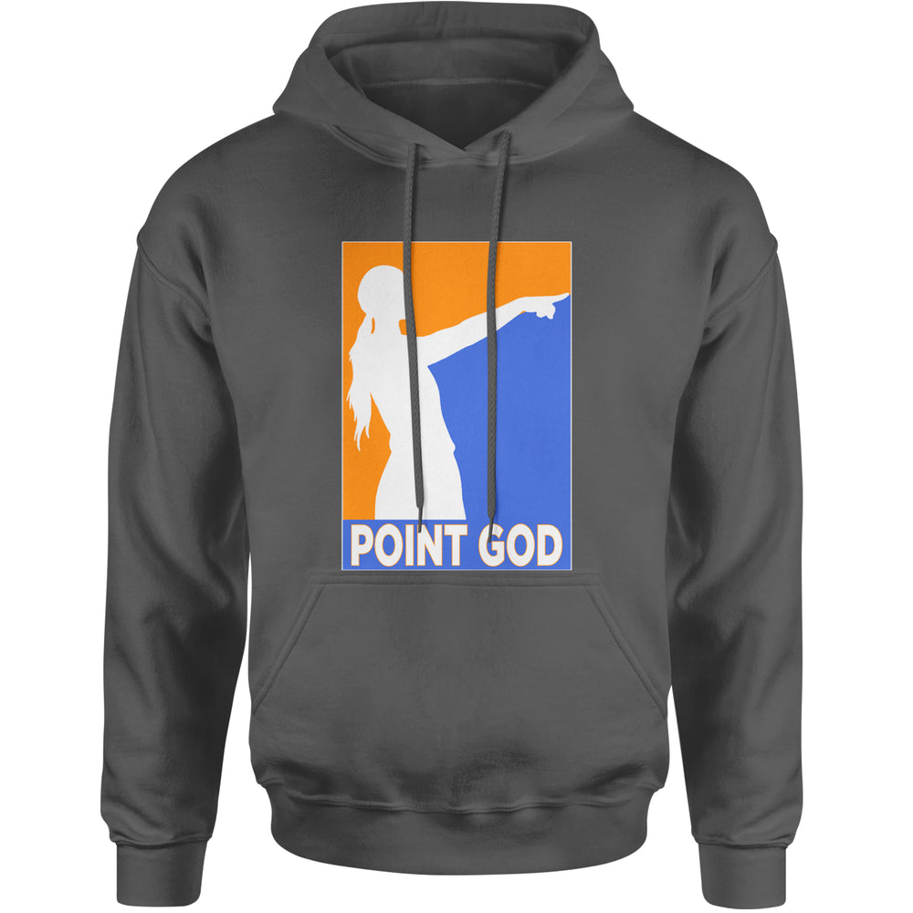 Point God Cunningham Basketball Pointing Meme  Adult Hoodie Sweatshirt Charcoal Grey