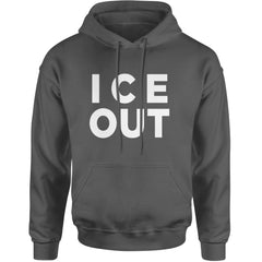 Ice Out Protest Adult Hoodie Sweatshirt Charcoal Grey
