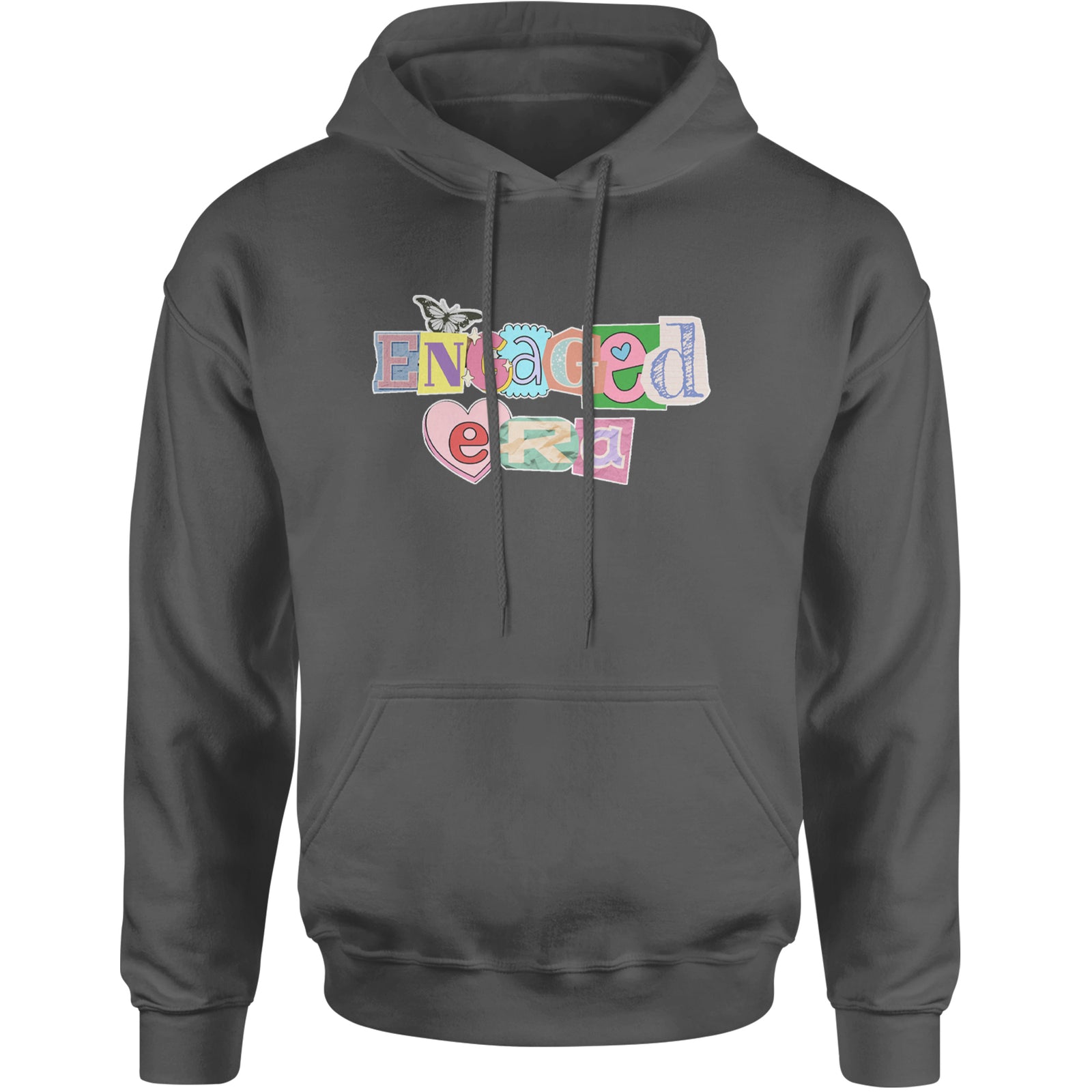 Engaged Era Aesthetic Retro Collage Design Adult Hoodie Sweatshirt Black