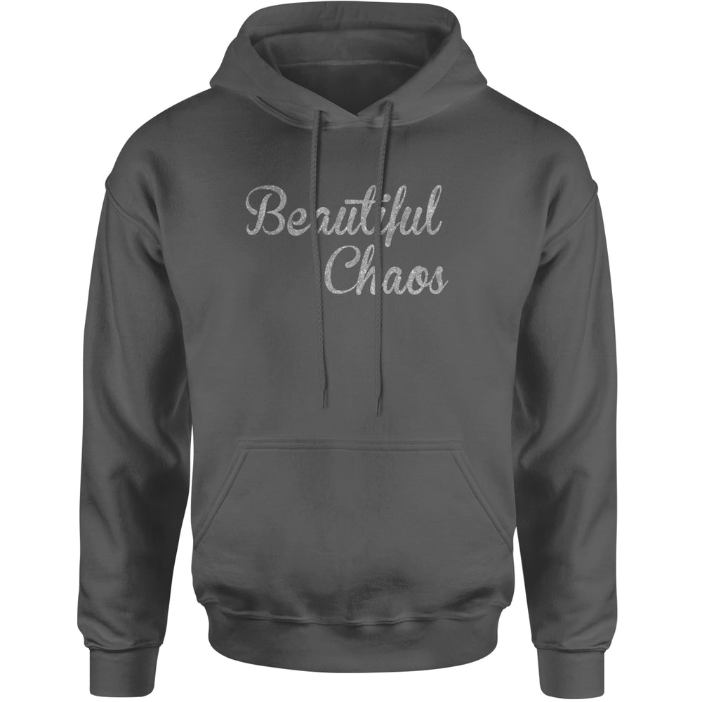 Beautiful Chaos Glitter Music Festival Adult Hoodie Sweatshirt Charcoal Grey
