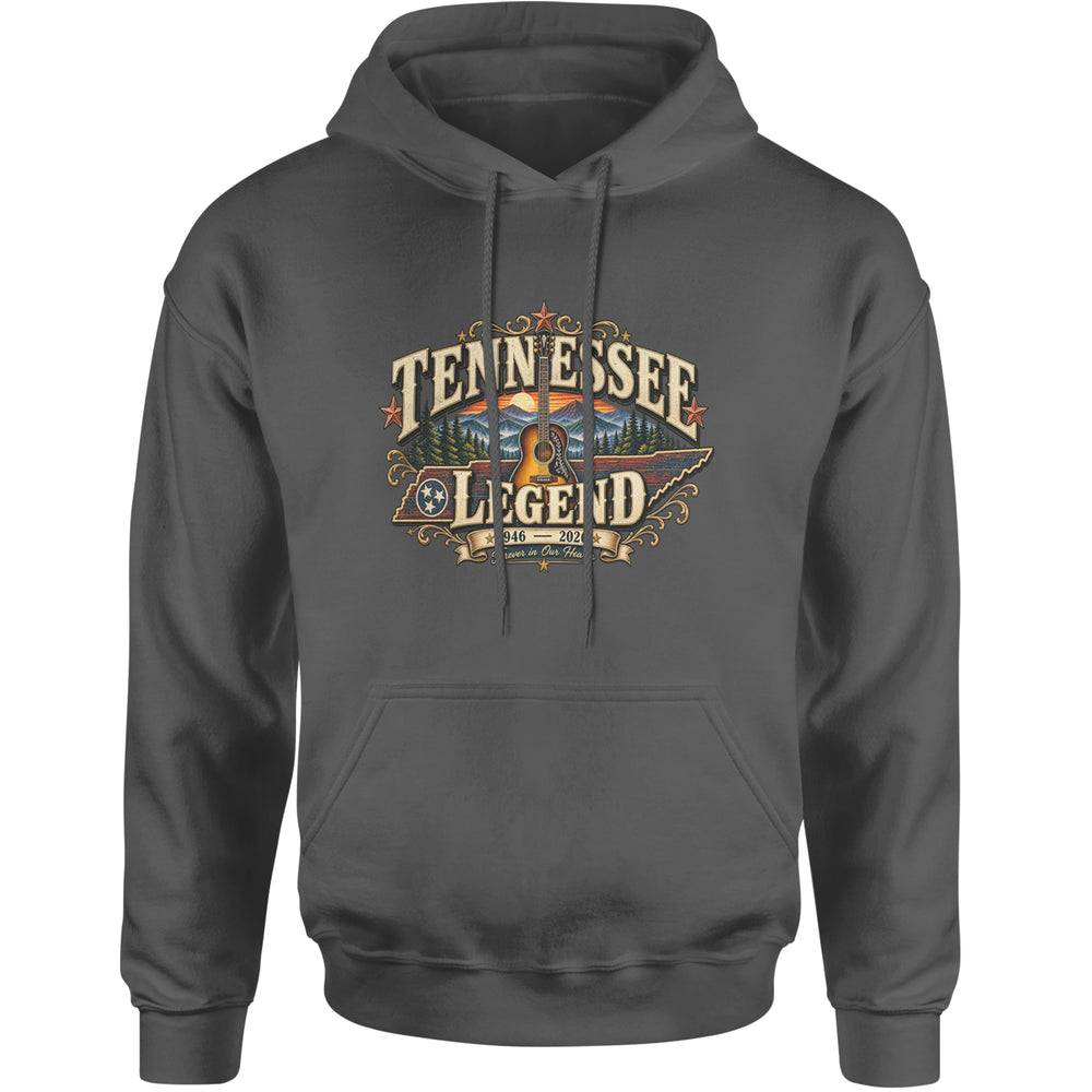 Tennessee Legend Country Music Dolly Adult Hoodie Sweatshirt Charcoal Grey