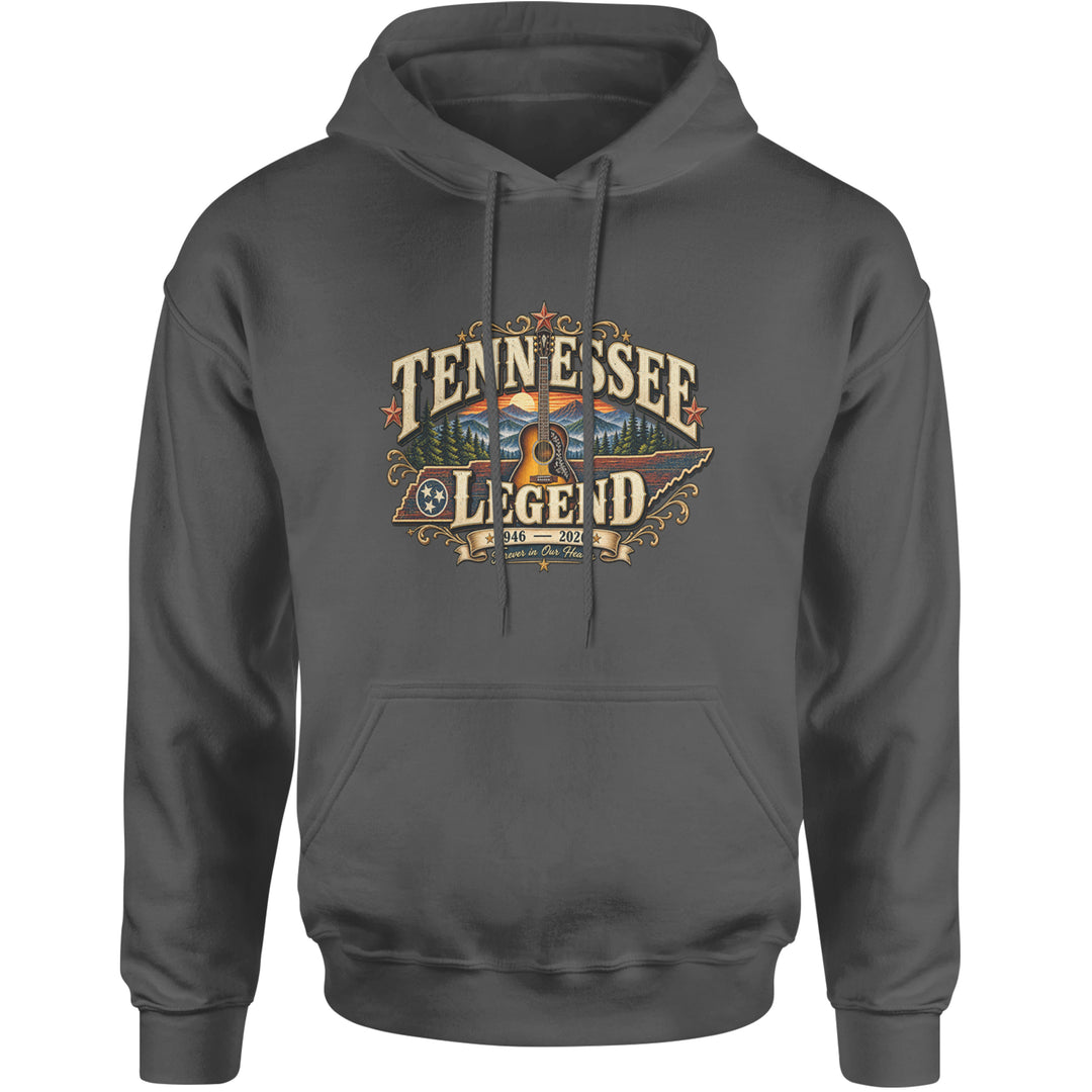 Tennessee Legend Country Music Dolly Adult Hoodie Sweatshirt Charcoal Grey