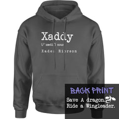 Xaddy Save A Dragon Ride A Wingleader Adult Hoodie Sweatshirt Charcoal Grey