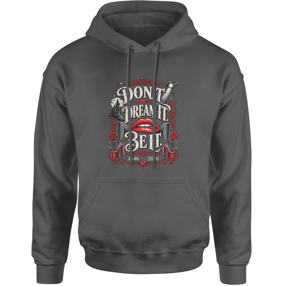 Don't Dream It, Be It Glam Camp Curry graphic on Unisex Heavyweight Fleece Pullover Hoodie in Charcoal Grey