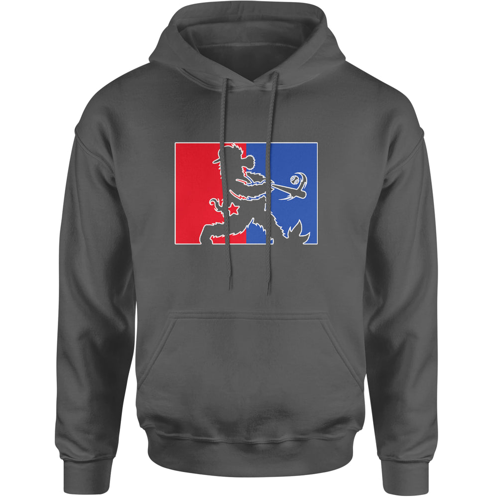 Batter Up Philly Baseball Phan Adult Hoodie Sweatshirt Charcoal Grey