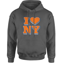 New York City Pride Heart Adult Hoodie Sweatshirt Charcoal Grey