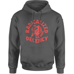 Radicalized by Basic Decency Dove Protest Statement Adult Hoodie Sweatshirt Charcoal Grey
