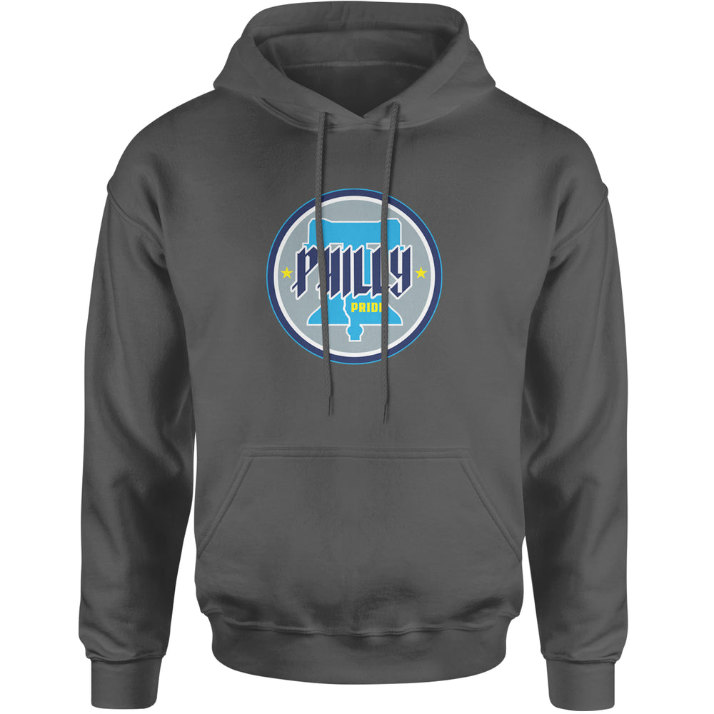 Philly Pride Liberty Bell Adult Hoodie Sweatshirt Charcoal Grey