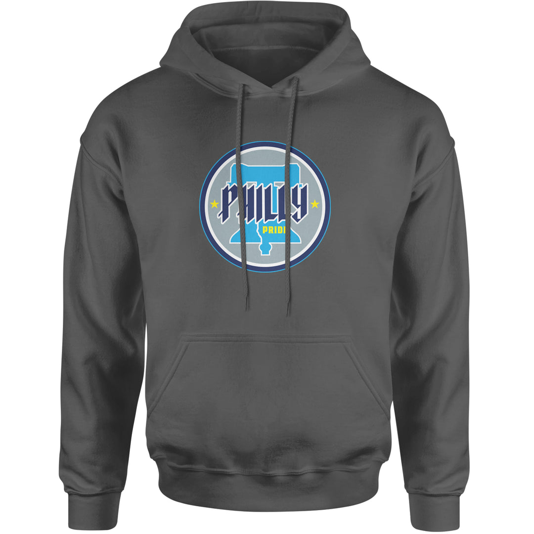 Philly Pride Liberty Bell Adult Hoodie Sweatshirt Charcoal Grey