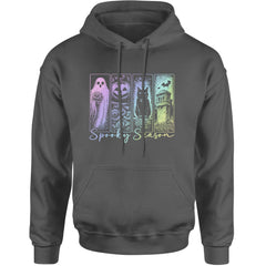 Spooky Season Cute Pastel Halloween Design Adult Hoodie Sweatshirt Charcoal Grey