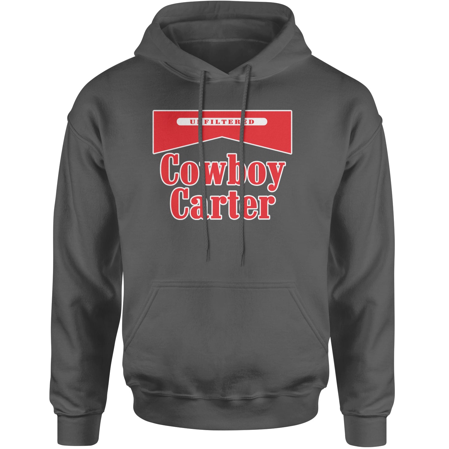 Cowboy Karter Country Act Two Adult Hoodie Sweatshirt Charcoal Grey