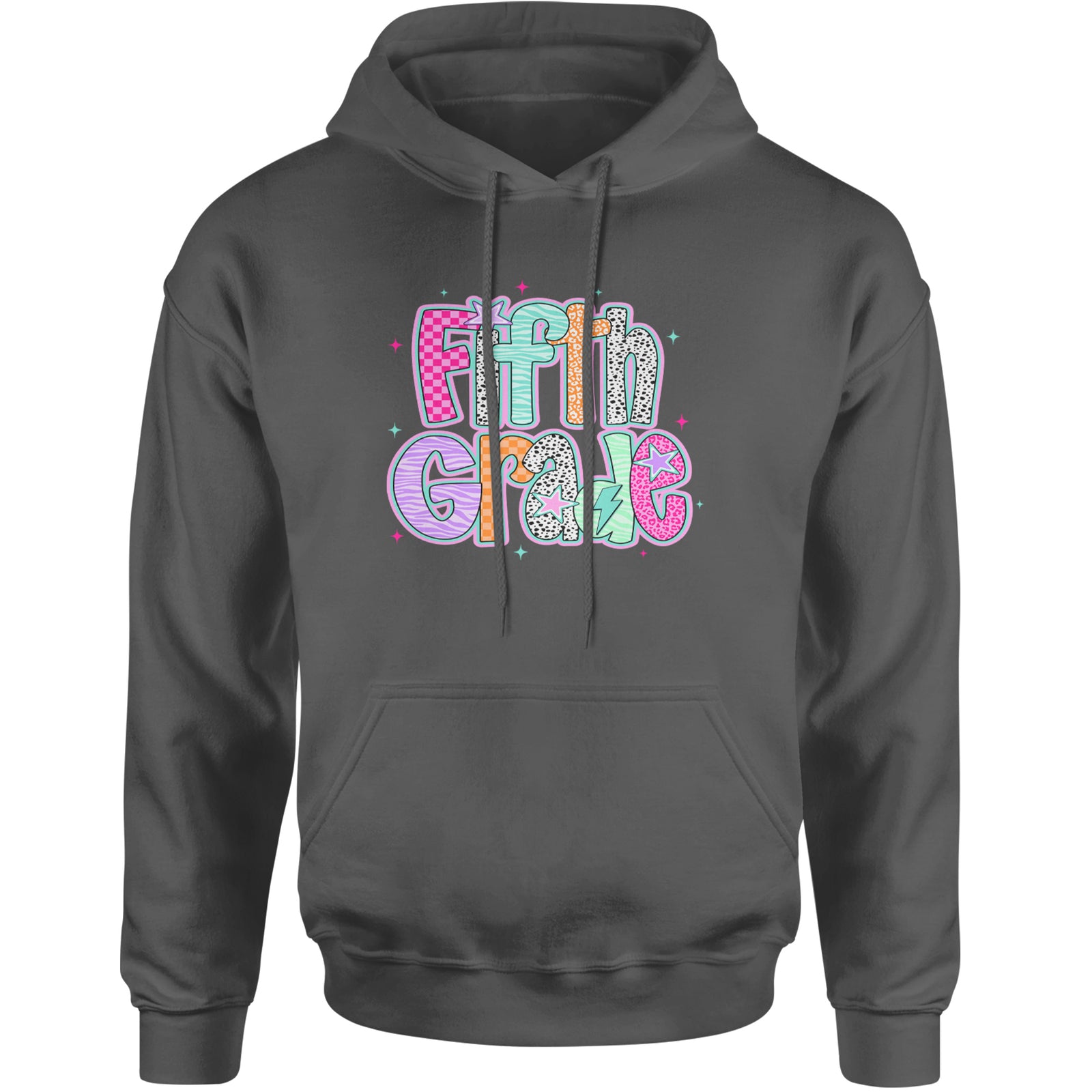 Fifth Grade Fly Colorful Back to School Adult Hoodie Sweatshirt Black