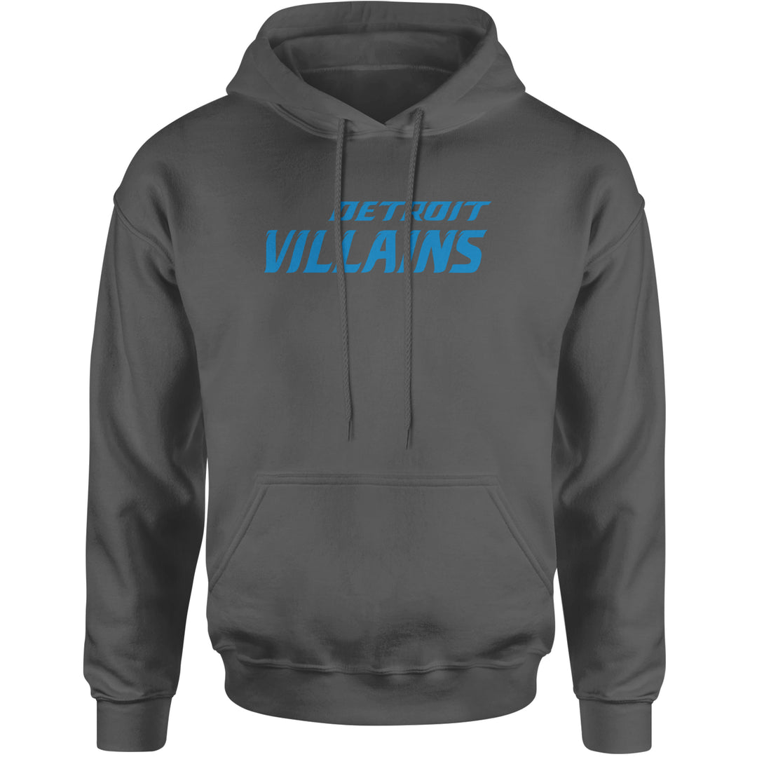 Detroit Villains Grit Football Adult Hoodie Sweatshirt Charcoal Grey