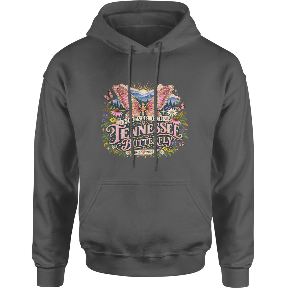 Forever Our Tennessee Butterfly Dolly Adult Hoodie Sweatshirt Charcoal Grey