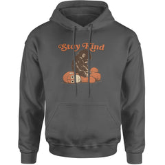 Punch Stay Kind Macaque Adult Hoodie Sweatshirt Charcoal Grey