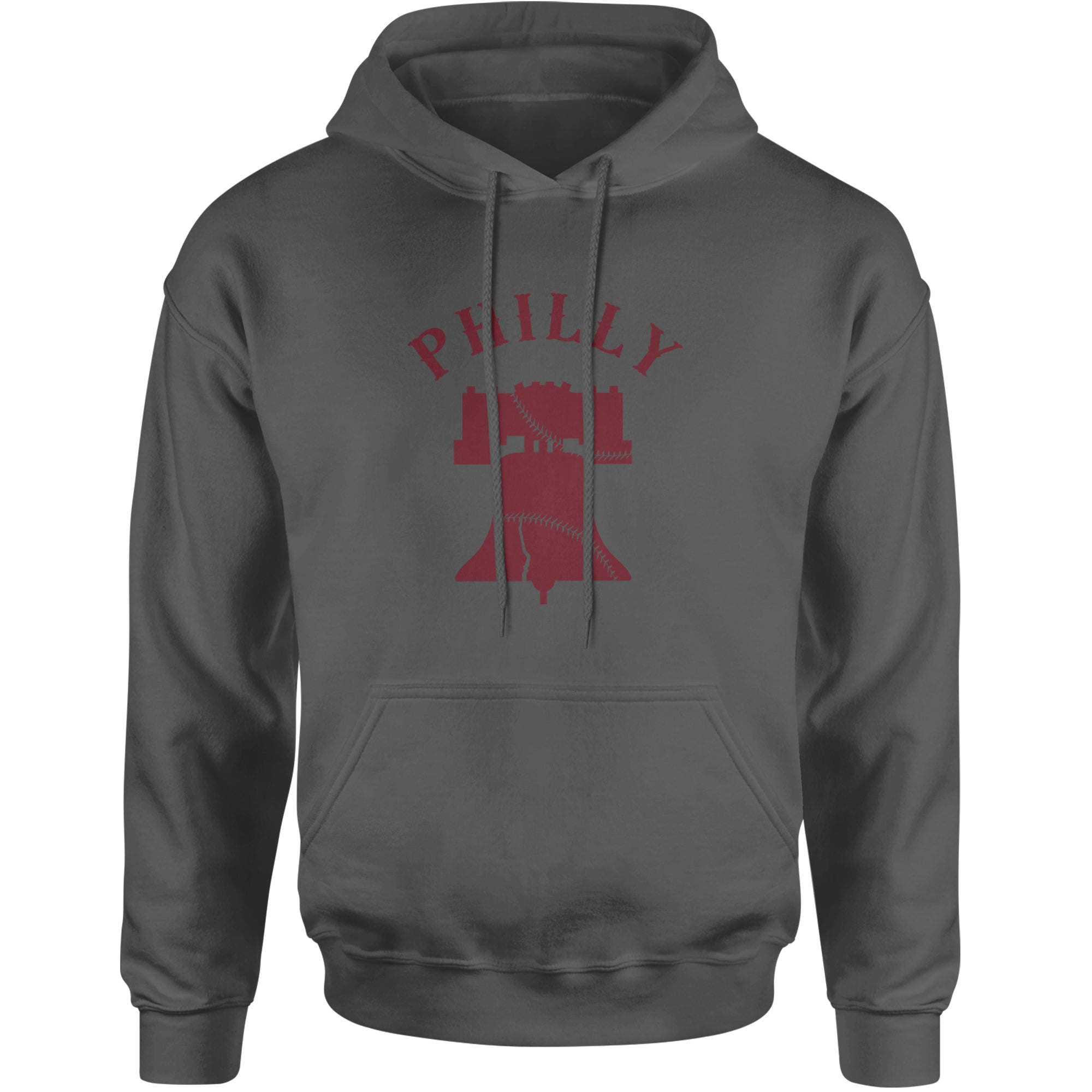 Philly Cracked Liberty Bell Adult Hoodie Sweatshirt Charcoal Grey