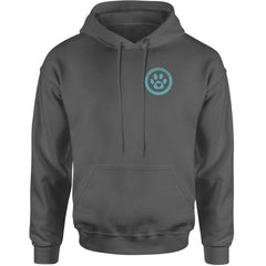 TLC To Love a Canine Dog Rescue Teal Adult Hoodie Sweatshirt Charcoal Grey