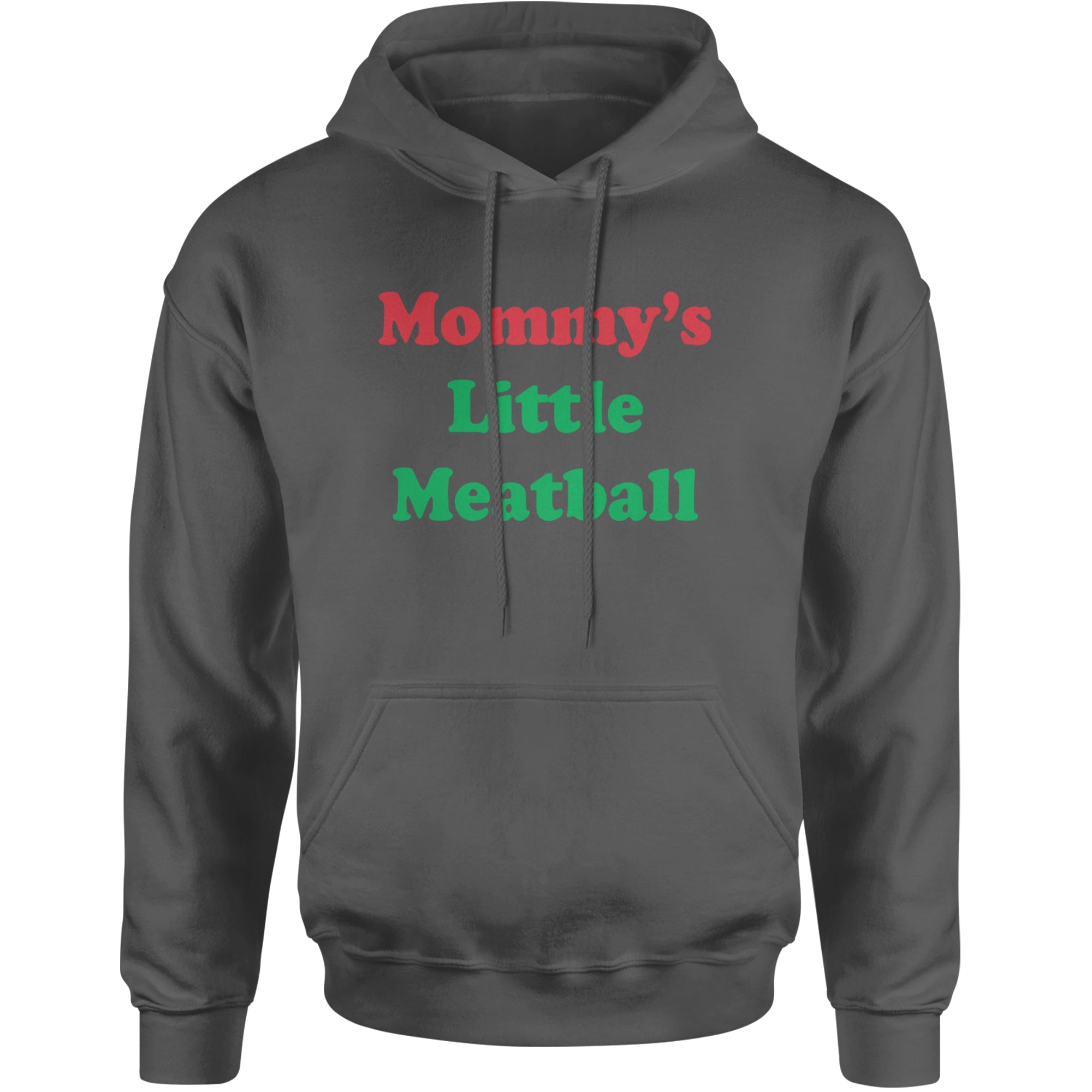 Mommy's Little Meatball Love Island Adult Hoodie Sweatshirt Charcoal Grey