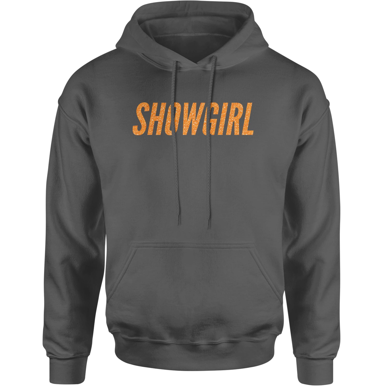 Showgirl Orange Glitter Adult Hoodie Sweatshirt Black