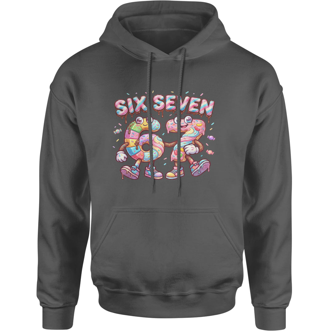 67 Candy Swirl Meme Adult Hoodie Sweatshirt Charcoal Grey