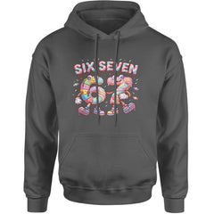 67 Candy Swirl Meme Adult Hoodie Sweatshirt Charcoal Grey