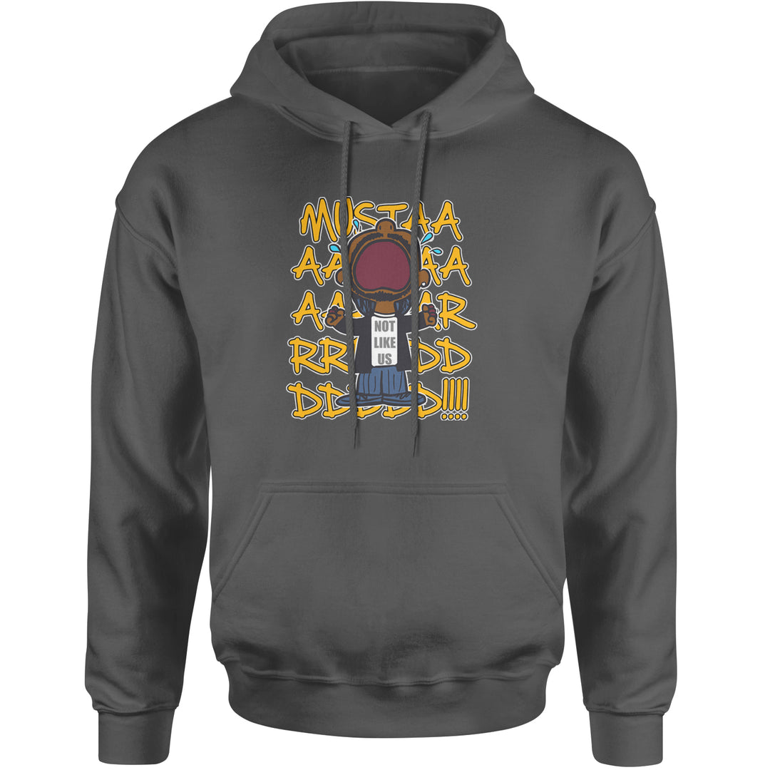 MUSTARD! Not Like Us Tv Off Adult Hoodie Sweatshirt Charcoal Grey